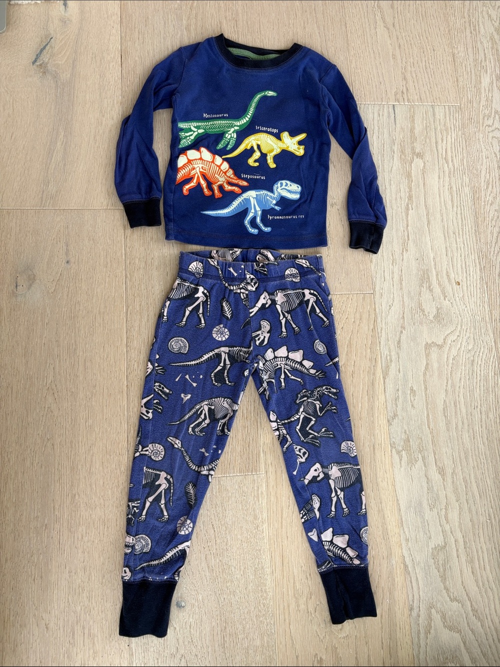 Mini Boden Glow in the Dark Dinosaur Pajama Set with Colorful Dino Accents